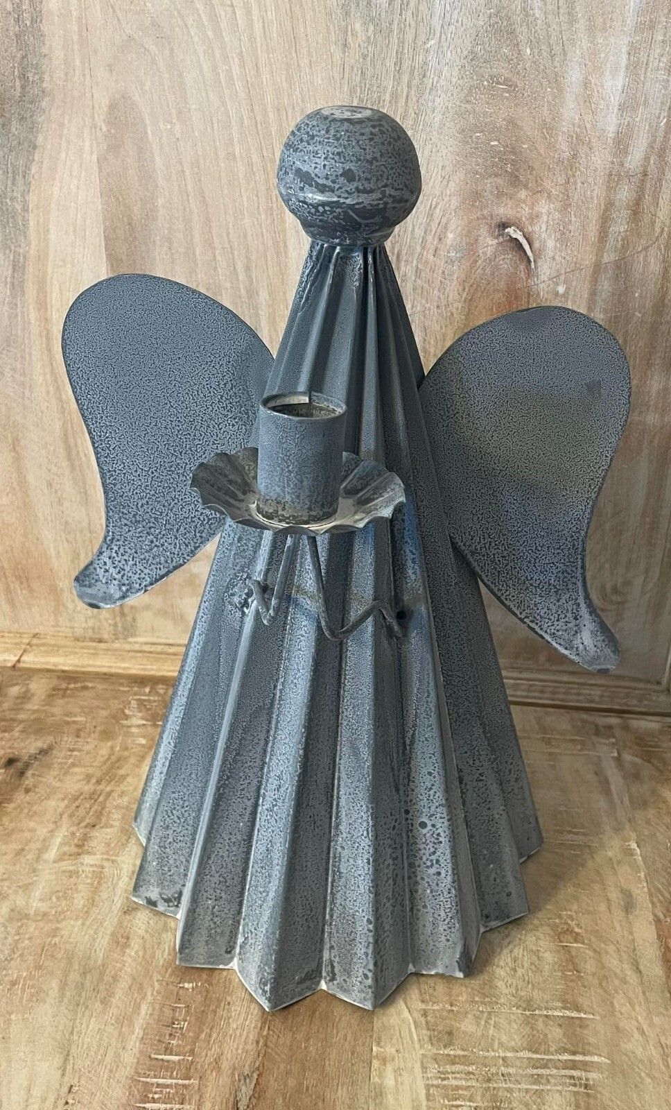 New Primitive Rustic LARGE AGED ZINC ANGLE CANDLE HOLDER Figure 13\ New Primitive Rustic LARGE AGED ZINC ANGLE CANDLE HOLDER Figure 13\