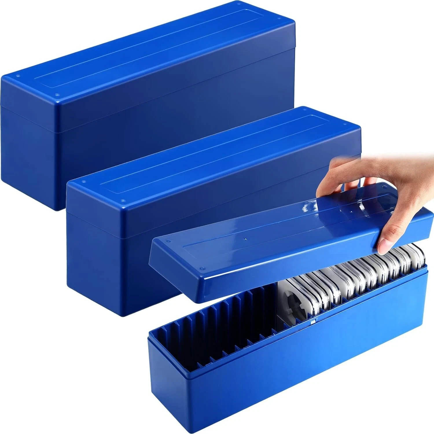 3 Pack Coin Slab Storage Box, 20 Slotted Case Plastic for Graded Coin Storage US 3 Pack Coin Slab Storage Box, 20 Slotted Case Plastic for Graded Coin Storage US