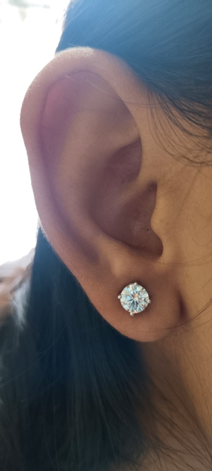 GIA 1/2Ct TW Round Natural Diamond Studs Women's Earrings 14K White Gold GIA 1/2Ct TW Round Natural Diamond Studs Women's Earrings 14K White Gold
