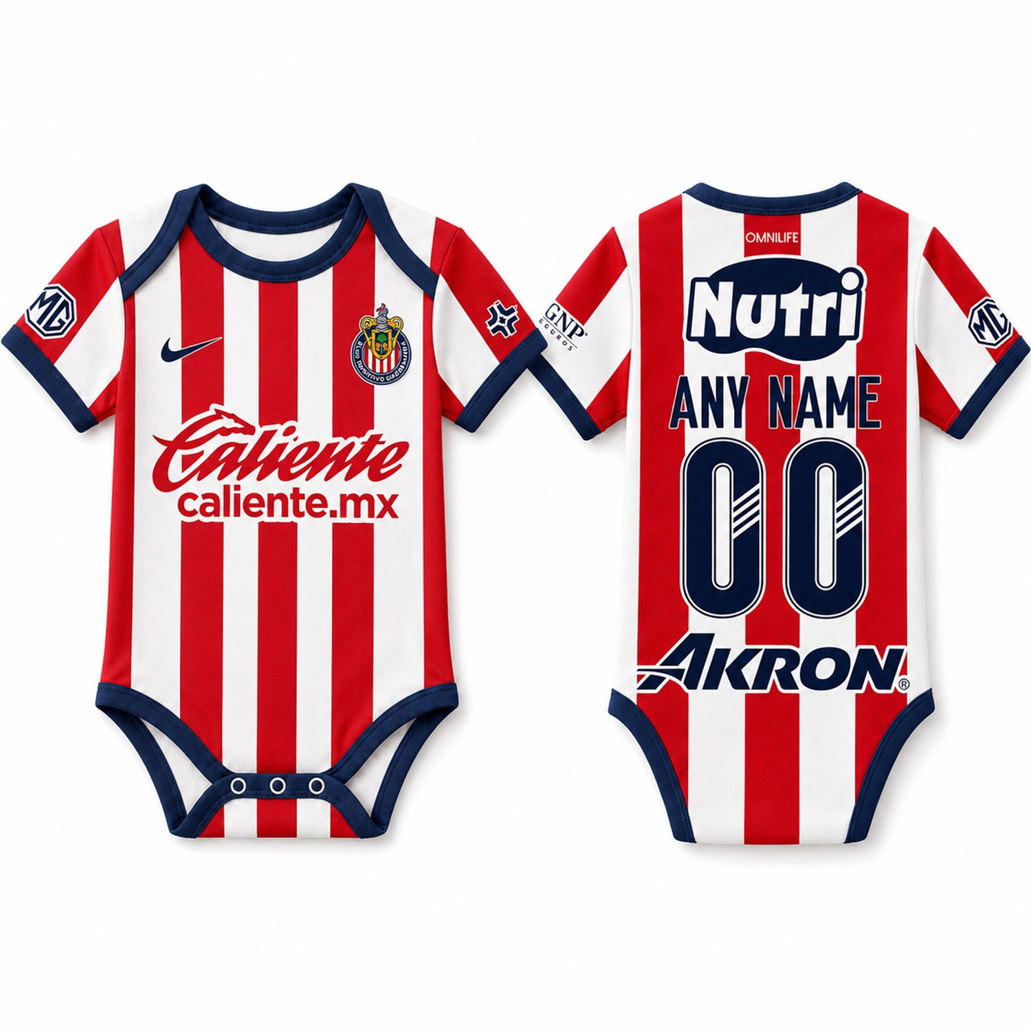 Personalized LIGA MX Chivas Guadalajara Baby Jsy Bodysuit 2026 Home Baby Gift Personalized LIGA MX Chivas Guadalajara Baby Jsy Bodysuit 2026 Home Baby Gift
