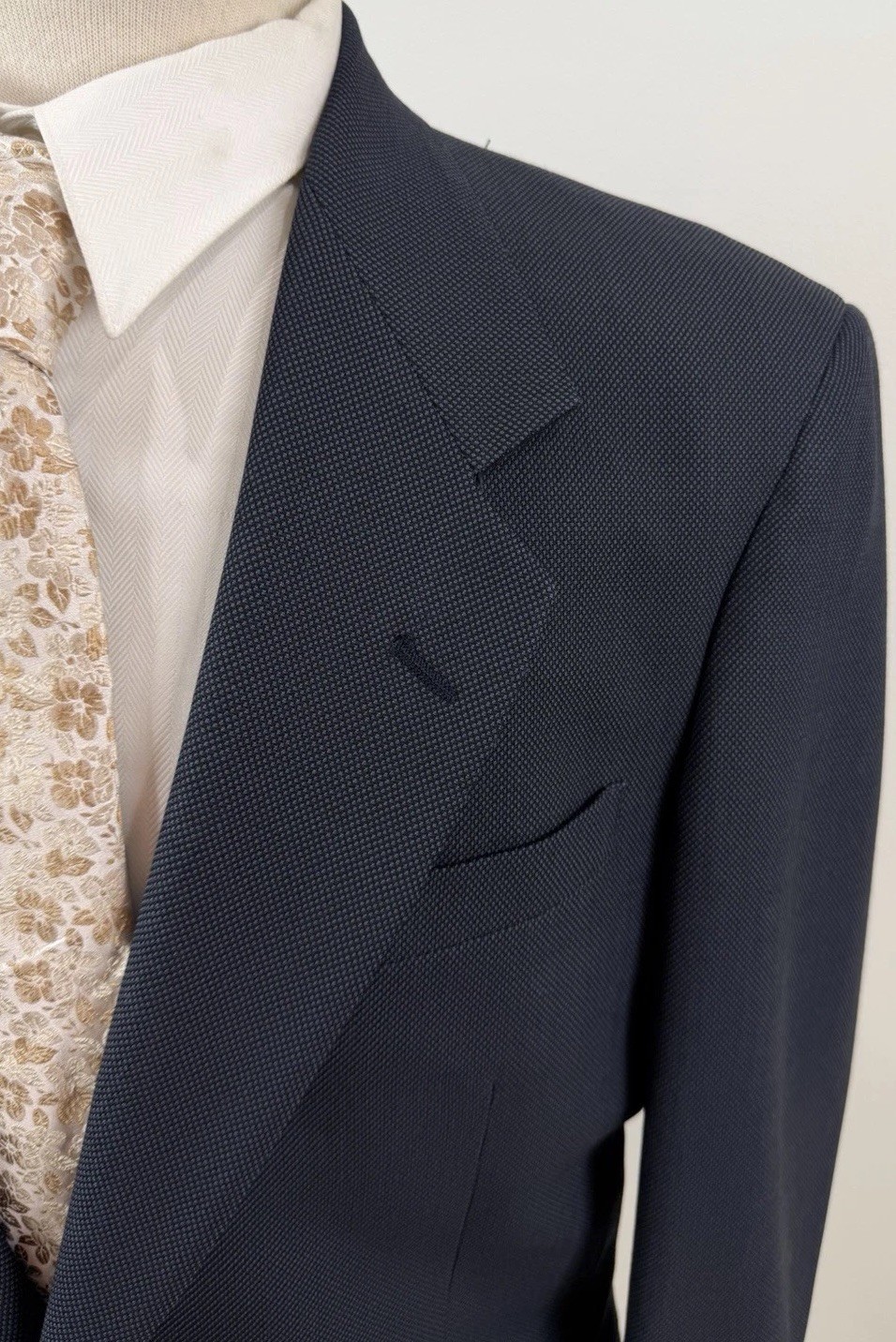Vintage Nino Cerruti Men’s Navy Birdseye Wool Suit 40 L Pants 34 X 32 USA Made