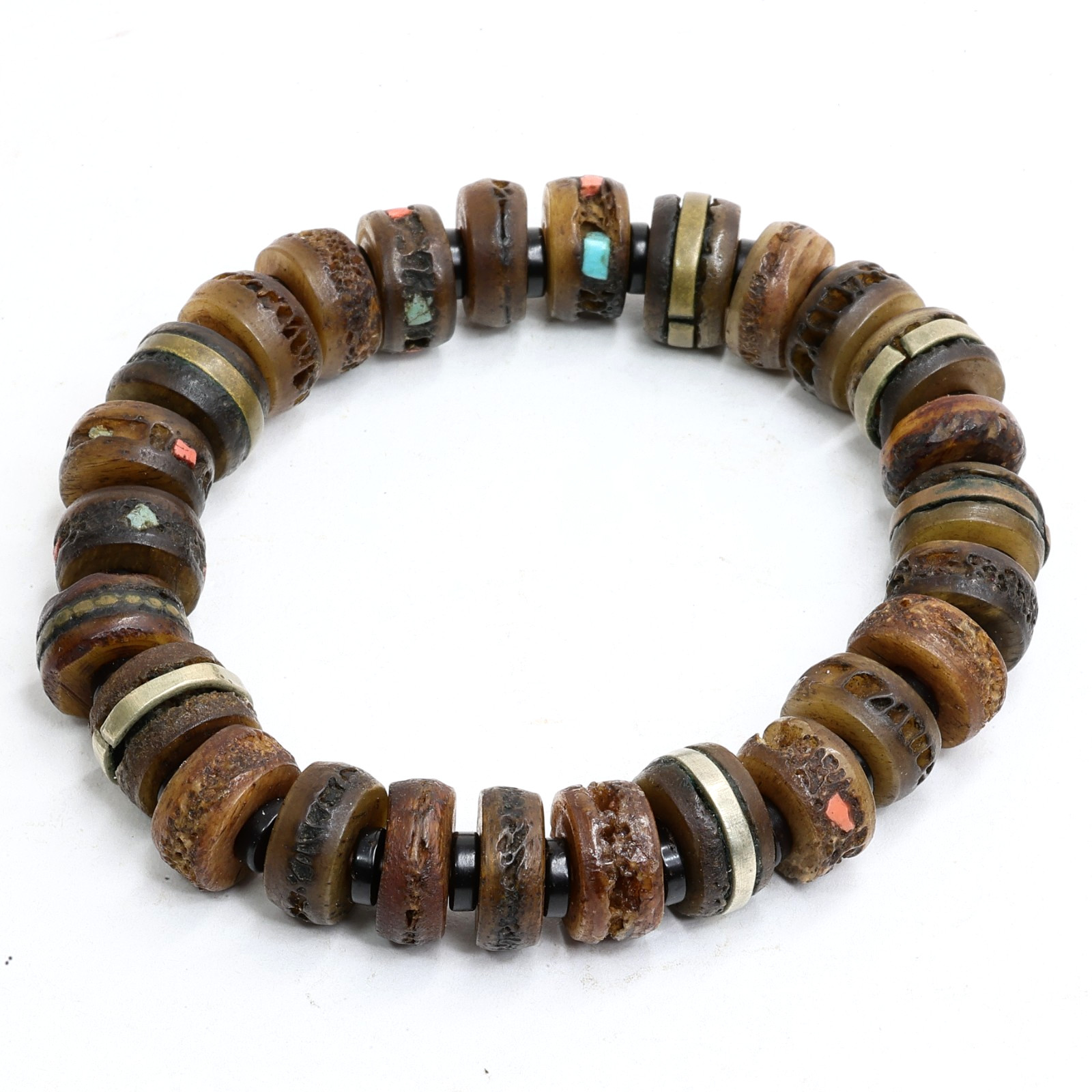 Old Tibetan Himalayan KAPALA Bracelet Dzi Beads Old Tibetan Himalayan KAPALA Bracelet Dzi Beads