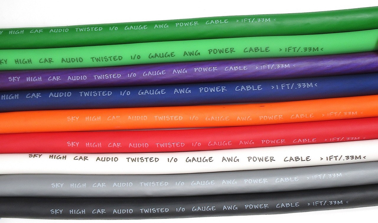 20 ft OFC 1/0 Gauge Oversized BLUE Power Ground Wire Sky High Car Audio