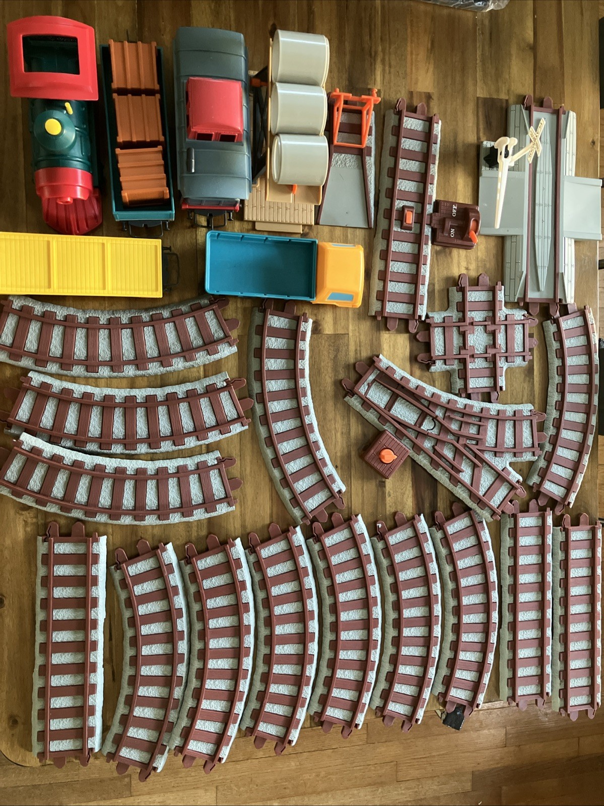 Vintage 1988 Playskool Express Train Set; 31 Pieces Tracks Train Cars Cargo