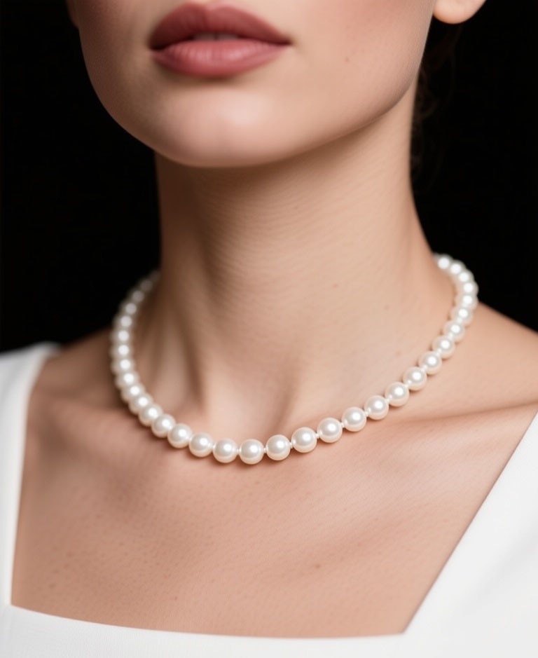 New Design AAA Natural 5-6mm White Freshwater Pearl collarbone necklace 14” 14K
