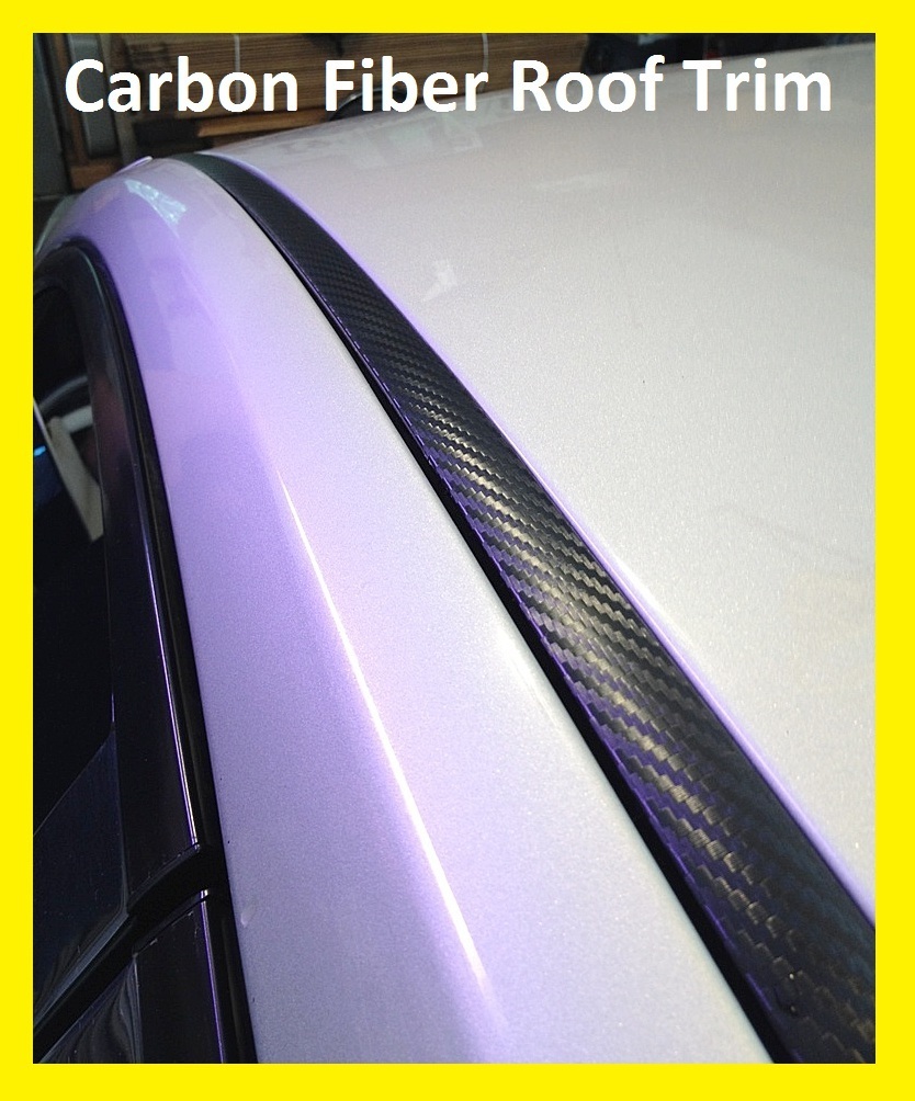 For 2005-2010 DODGE CHARGER BLACK CARBON FIBER ROOF TRIM MOLDING KIT