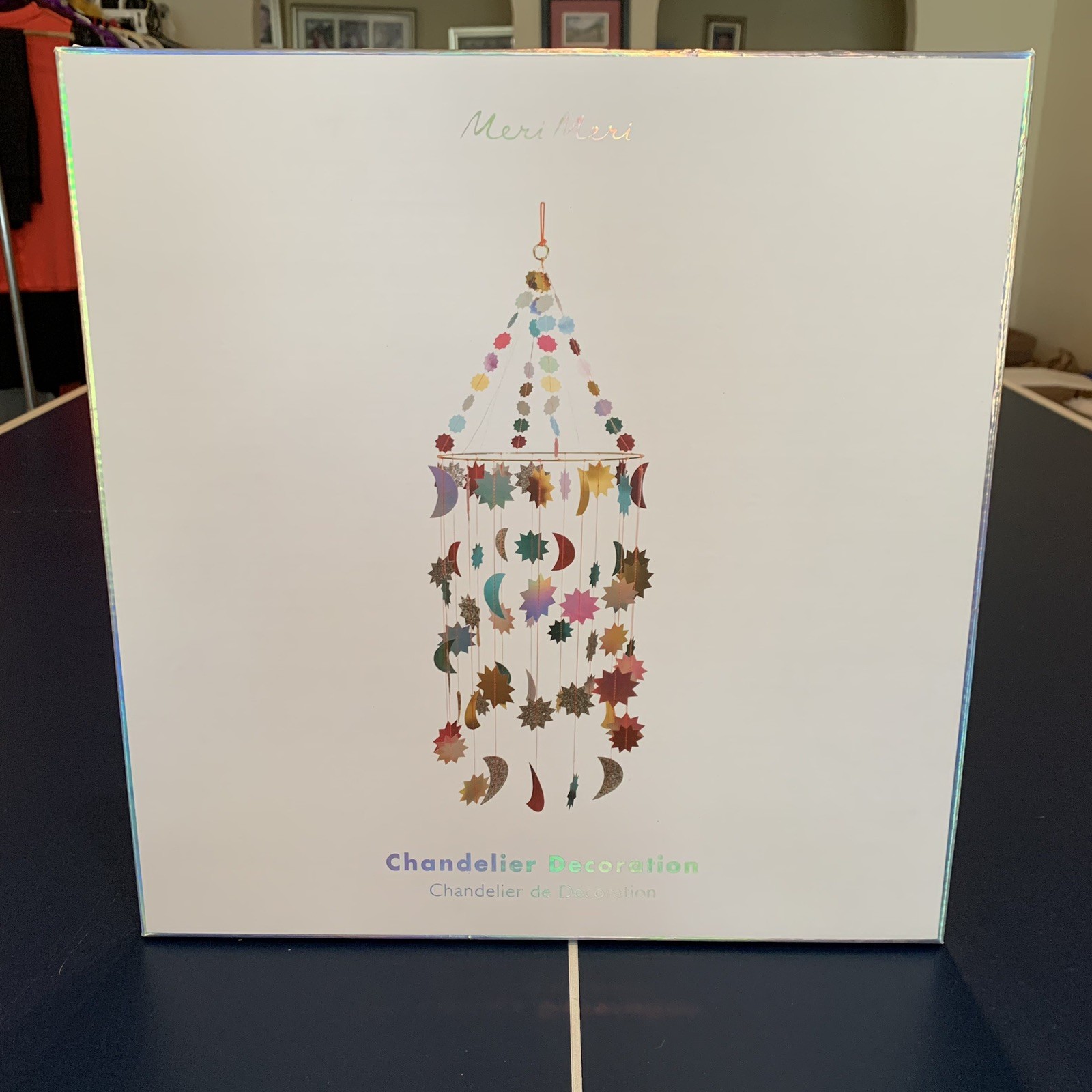 Meri Meri Hanging Chandelier Decoration Metallic Moon & Stars 14”x61” New In Box