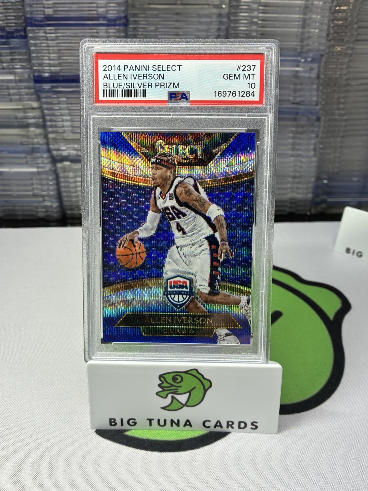 2014-15 Panini Select - Courtside Allen Iverson #237 Blue & Silver Prizm PSA 10 2014-15 Panini Select - Courtside Allen Iverson #237 Blue & Silver Prizm PSA 10