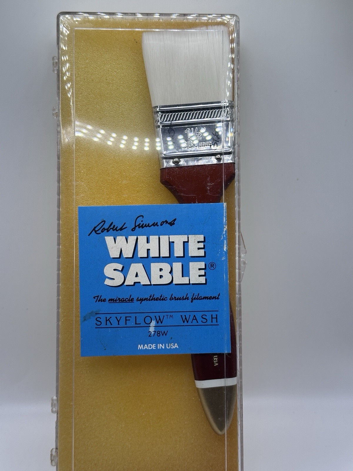Vintage Robert Simmons White Sable Skyflow Wash Brush 278W 1-1/2\
