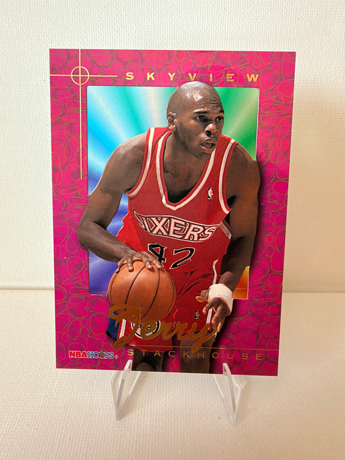 1995-96 NBA Hoops - Skyview Jerry Stackhouse #SV9 (RC) 1995-96 NBA Hoops - Skyview Jerry Stackhouse #SV9 (RC)
