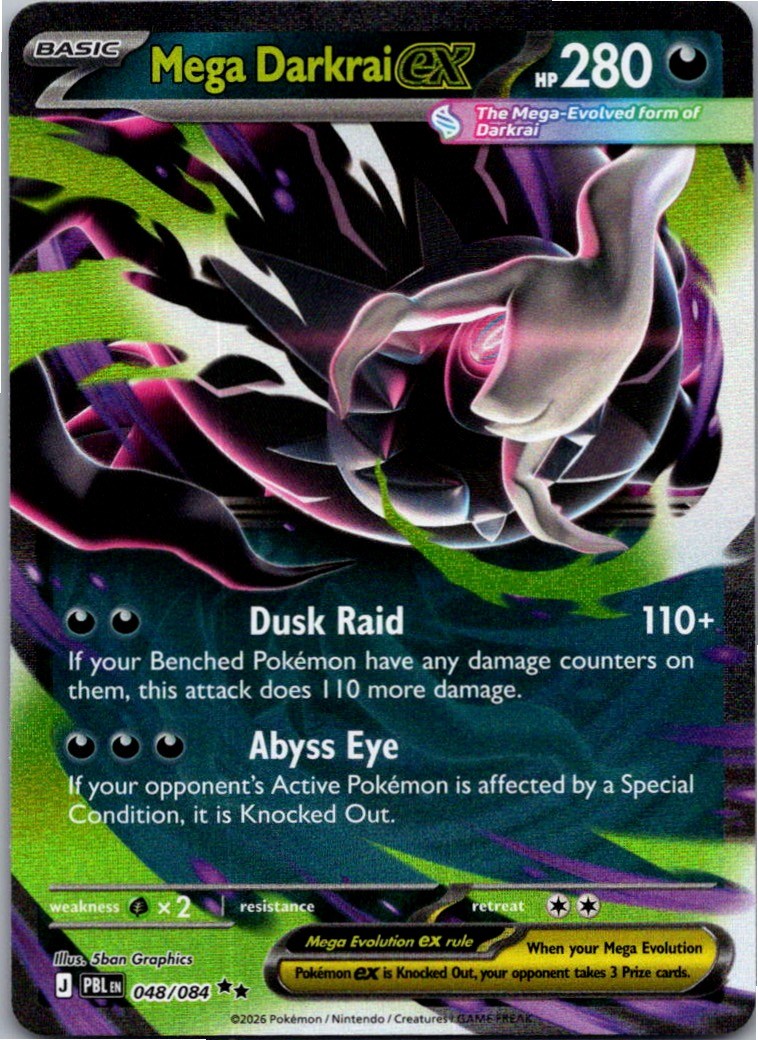 Mega Darkrai ex 048/084 Ultra Rare Pitch Black Pokemon Holo Near Mint