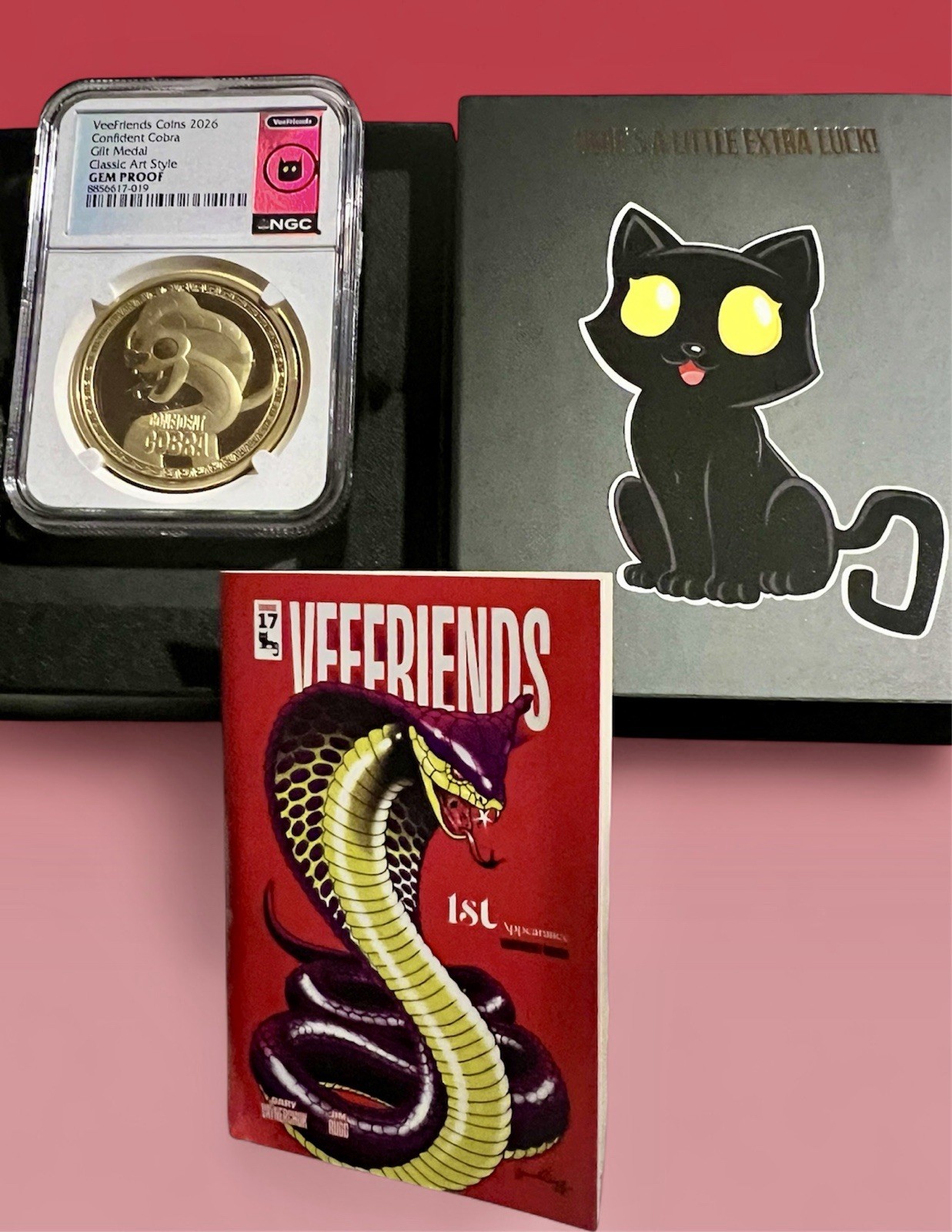 2026 VeeFriends Confident Cobra Gilt Medal GoldClassic Art Style NGC Gem proof 2026 VeeFriends Confident Cobra Gilt Medal GoldClassic Art Style NGC Gem proof