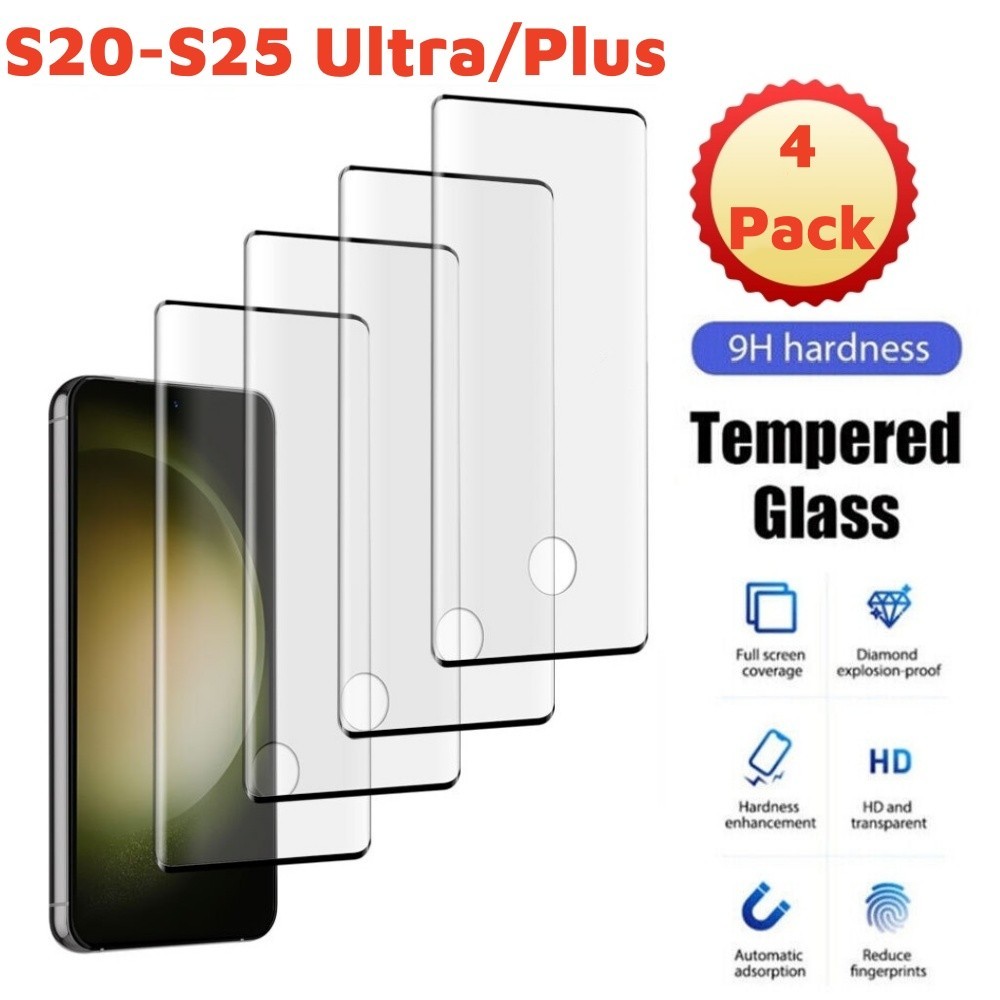 4X For Samsung Galaxy S25 S24 S23 S22 S21 S20+ Screen Protector Tempered Glass