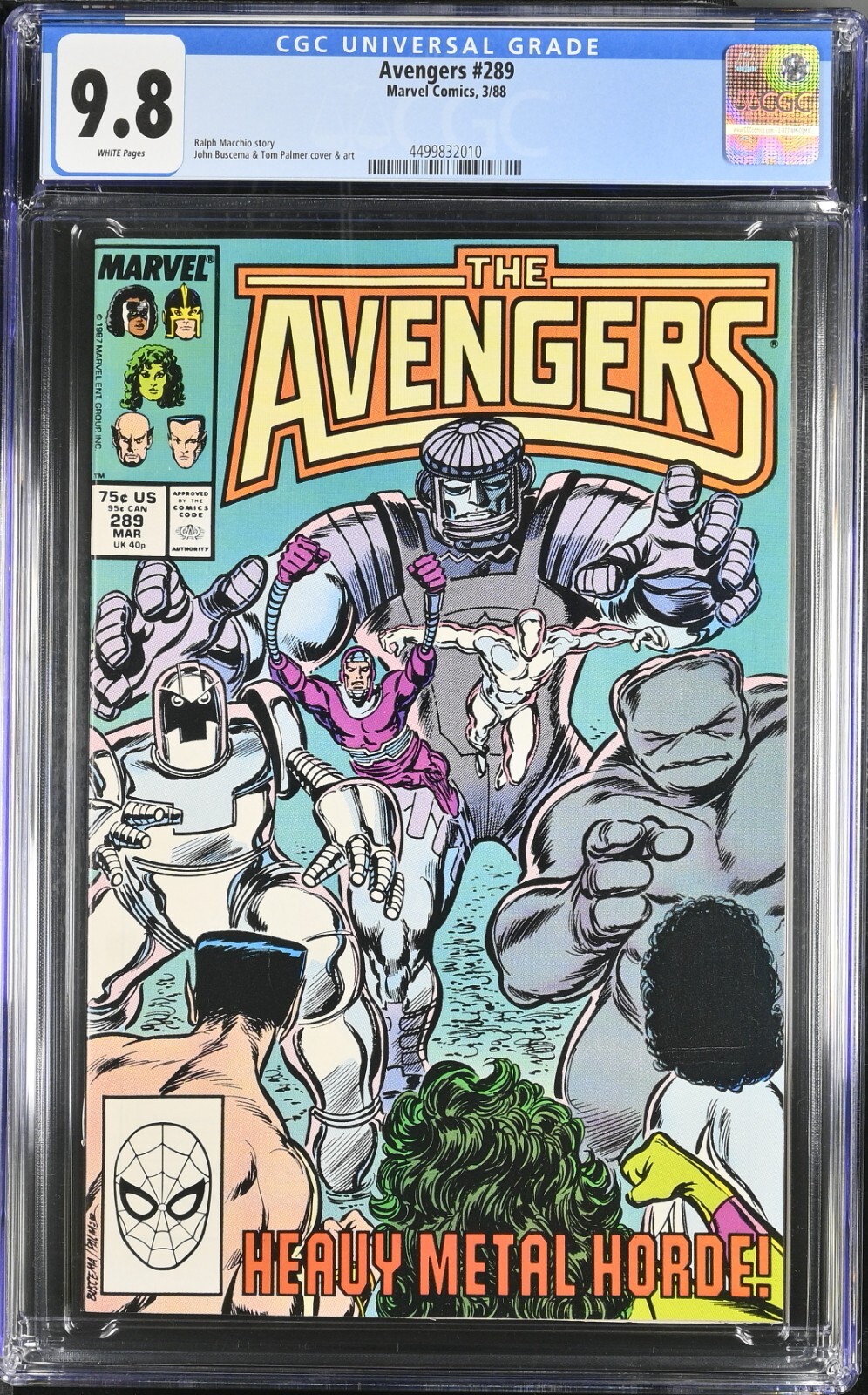 AVENGERS #289 CGC 9.8 WP NM/M MARVEL 1988 MACHINE MAN APPEARANCE 🔥