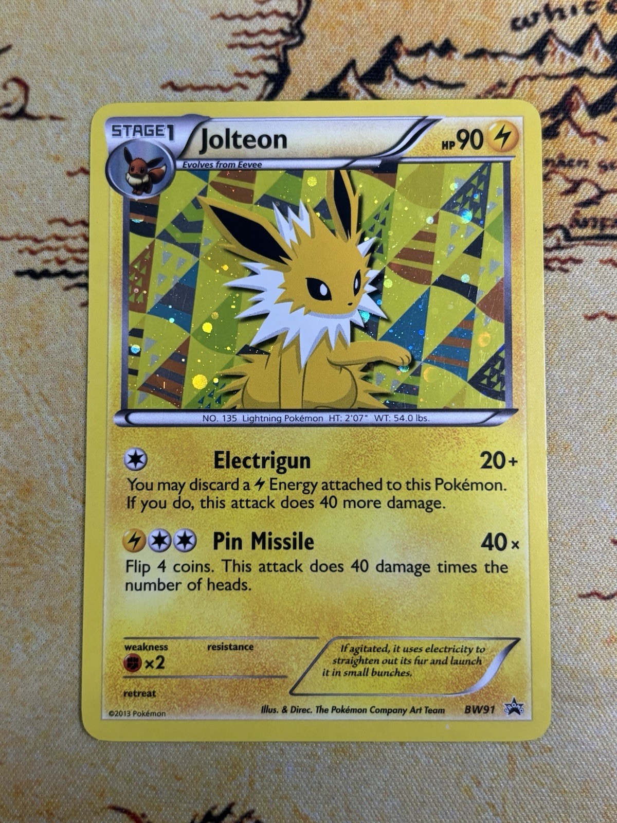 Pokemon Jolteon BW91 Black & White Black Star Promo (PR) Holo