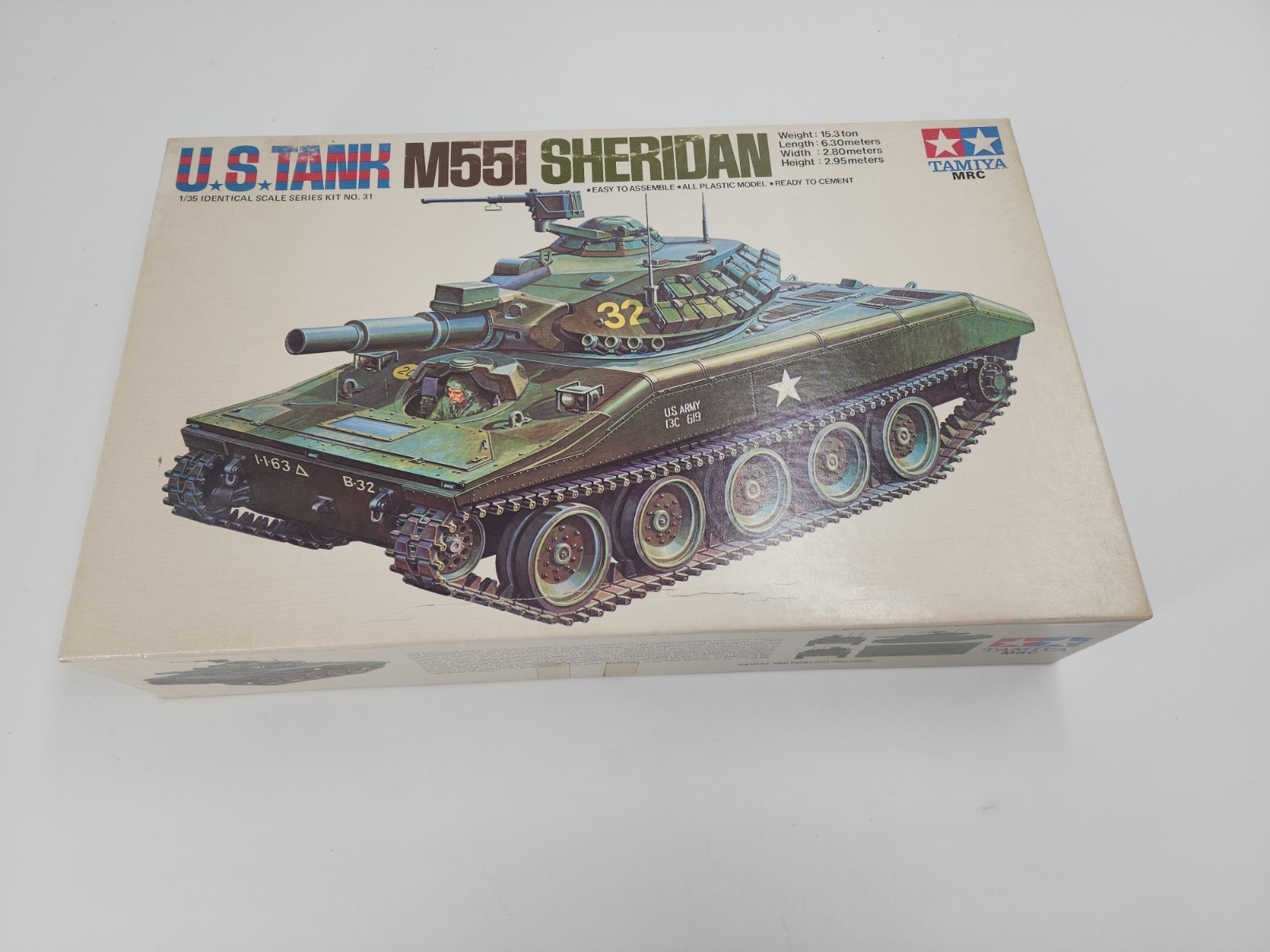 TAMIYA U.S.TANK M551 SHERIDAN MODEL KIT Ships Fast MT331 New open box TAMIYA U.S.TANK M551 SHERIDAN MODEL KIT Ships Fast MT331 New open box