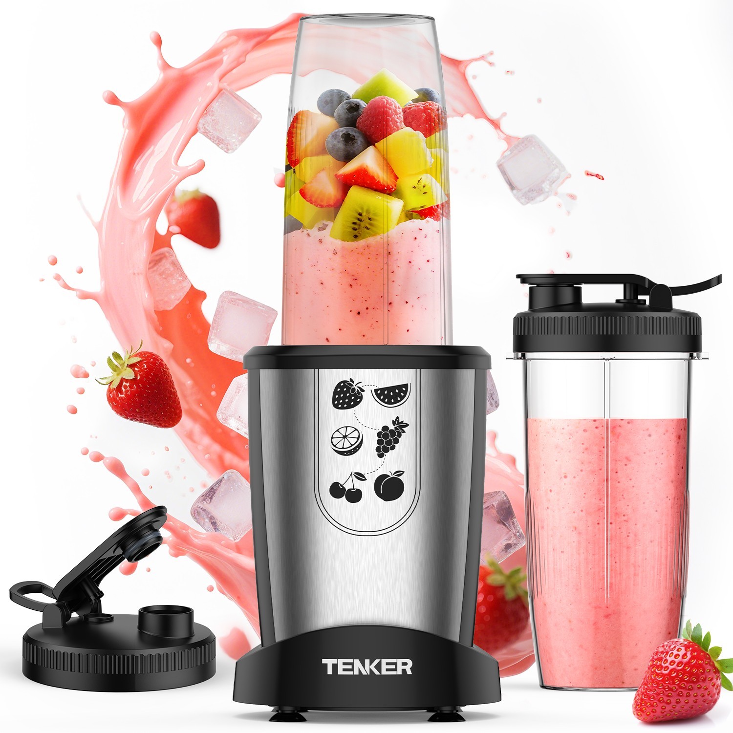 TENKER 1000W Fruit Veg Smoothies Blender Juice Citrus Countertop Blenders 23 OZ TENKER 1000W Fruit Veg Smoothies Blender Juice Citrus Countertop Blenders 23 OZ