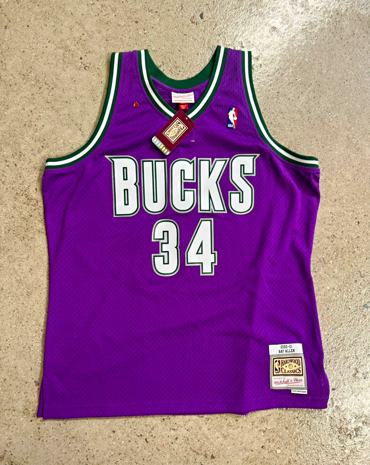 Mitchell & Ness Ray Allen #34 Milwaukee Bucks NBA Swingman Jersey Purple XL Men Mitchell & Ness Ray Allen #34 Milwaukee Bucks NBA Swingman Jersey Purple XL Men