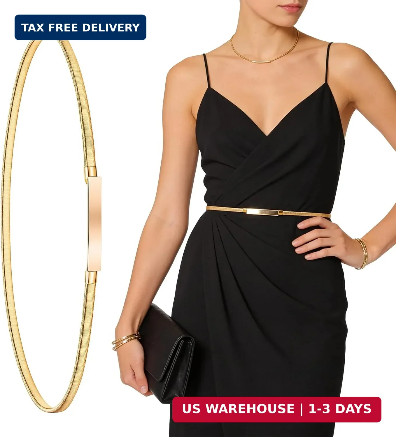 Waist Belt for Women, Thin Metallic Chain Dress Belt Adjustable Stretch Waist Ac Waist Belt for Women, Thin Metallic Chain Dress Belt Adjustable Stretch Waist Ac