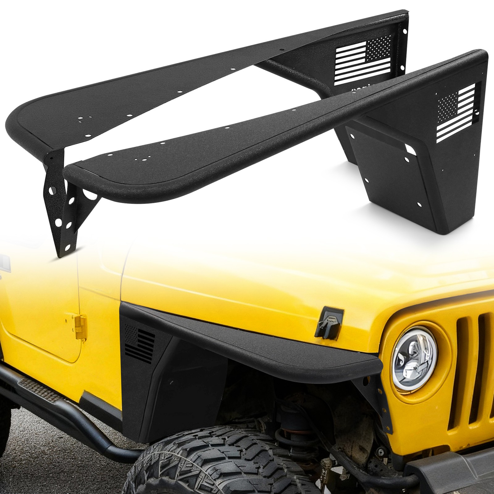 For 1997-2006 Jeep Wrangler TJ LJ Wheel Fender Flares Truck Mud Flaps F&R DIY For 1997-2006 Jeep Wrangler TJ LJ Wheel Fender Flares Truck Mud Flaps F&R DIY