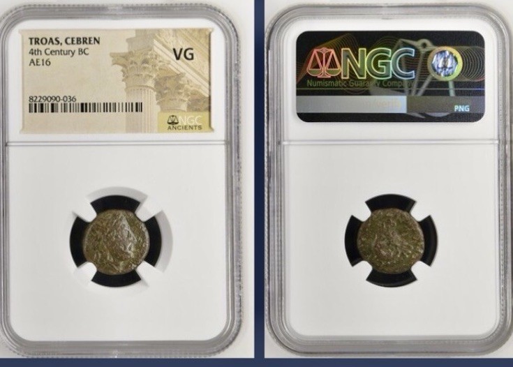 Cebren Troas 387BC-310BC Ancient Rare NGC Graded VG Apollo and Ram Head Kebren Cebren Troas 387BC-310BC Ancient Rare NGC Graded VG Apollo and Ram Head Kebren
