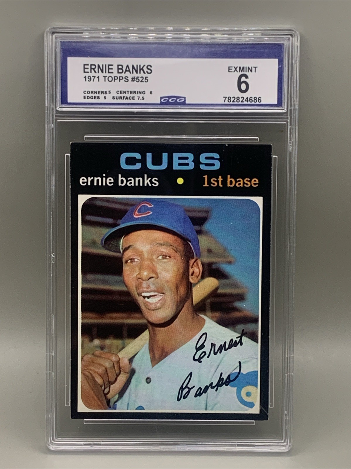 1971 Topps - Ernie Banks #525 Chicago Cubs Sharp Graded 6 EXMINT