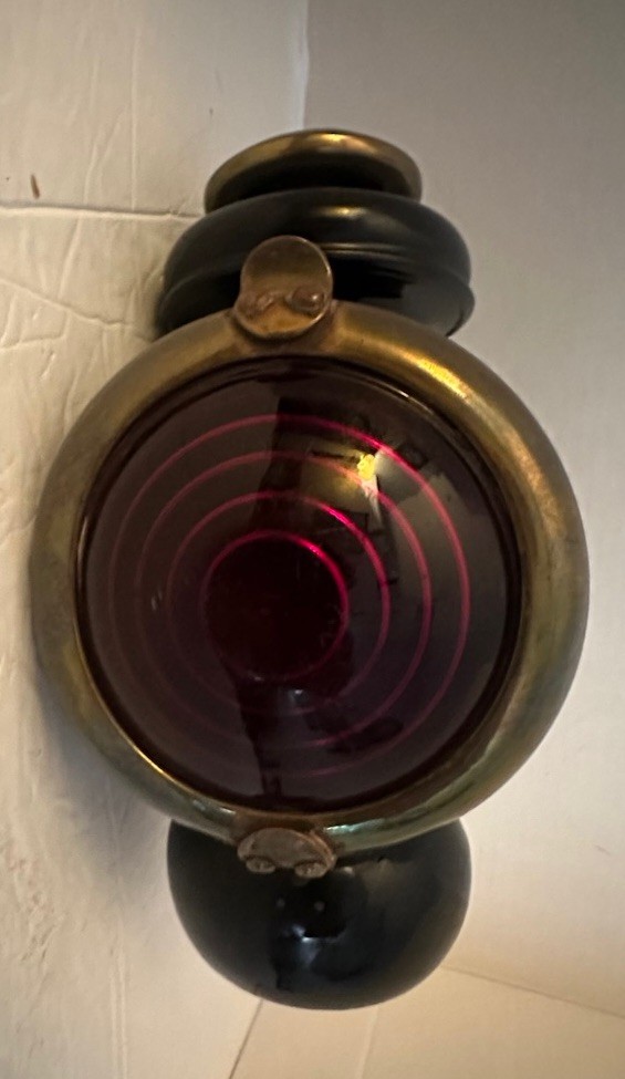 Ford Model 8 Antique Car Lantern Brass And Steel Red Lens Ford Model 8 Antique Car Lantern Brass And Steel Red Lens