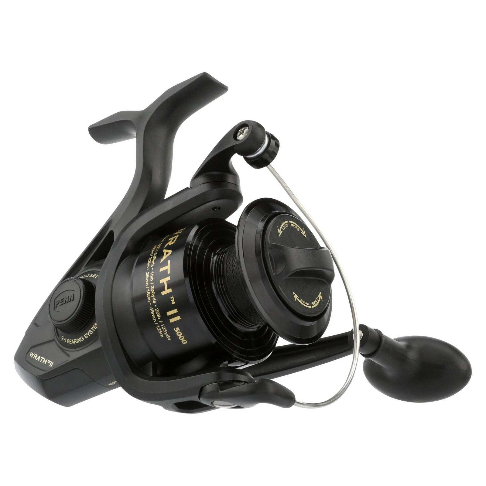 PENN Wrath II Spinning Fishing Reel 5000 Size Graphite Aluminum Spool PENN Wrath II Spinning Fishing Reel 5000 Size Graphite Aluminum Spool