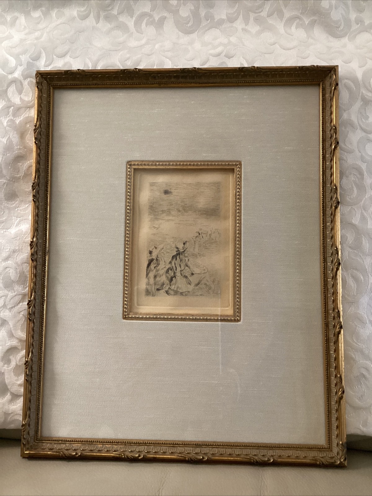 Pierre Auguste Renoir Original Etching SUR LA PLAGE A BERNEVAL 1892 Excellent Pierre Auguste Renoir Original Etching SUR LA PLAGE A BERNEVAL 1892 Excellent