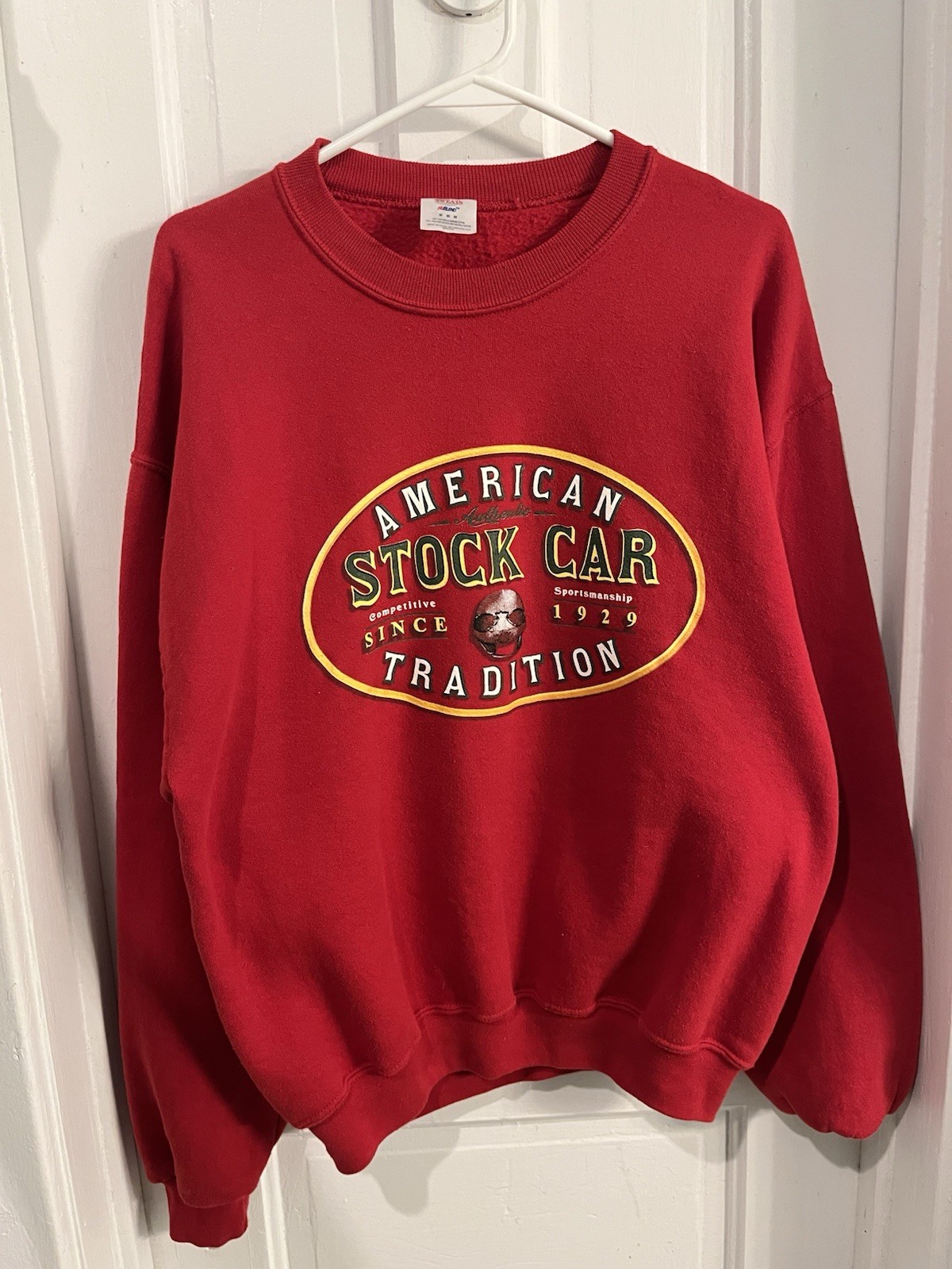 JERZEES Super Sweats vintage Men’s M Red Crewneck Fleece Graphic Pullover