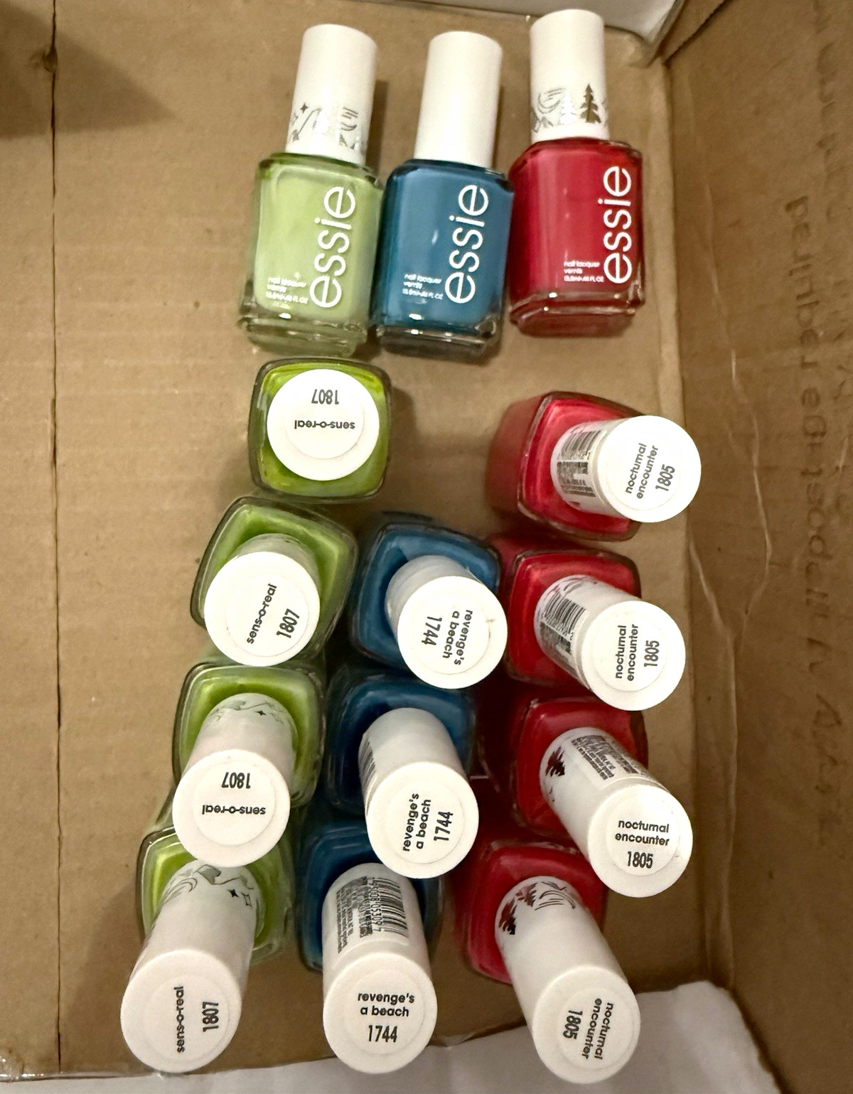 essie Nail Polish Lot Set of 14 Bottles Assorted Colors Green Blue Red
