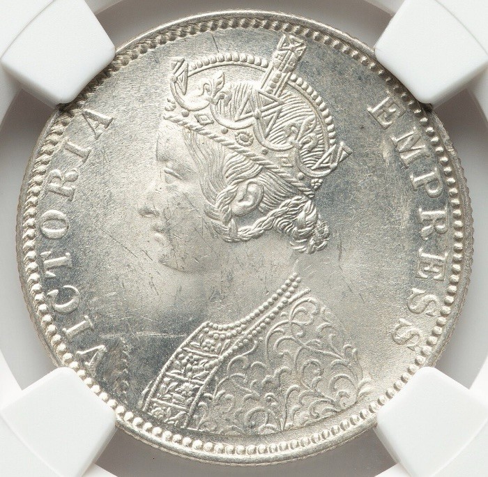 1889 Queen Victoria India Great Britain British East Company Silver Coin NGC UNC 1889 Queen Victoria India Great Britain British East Company Silver Coin NGC UNC
