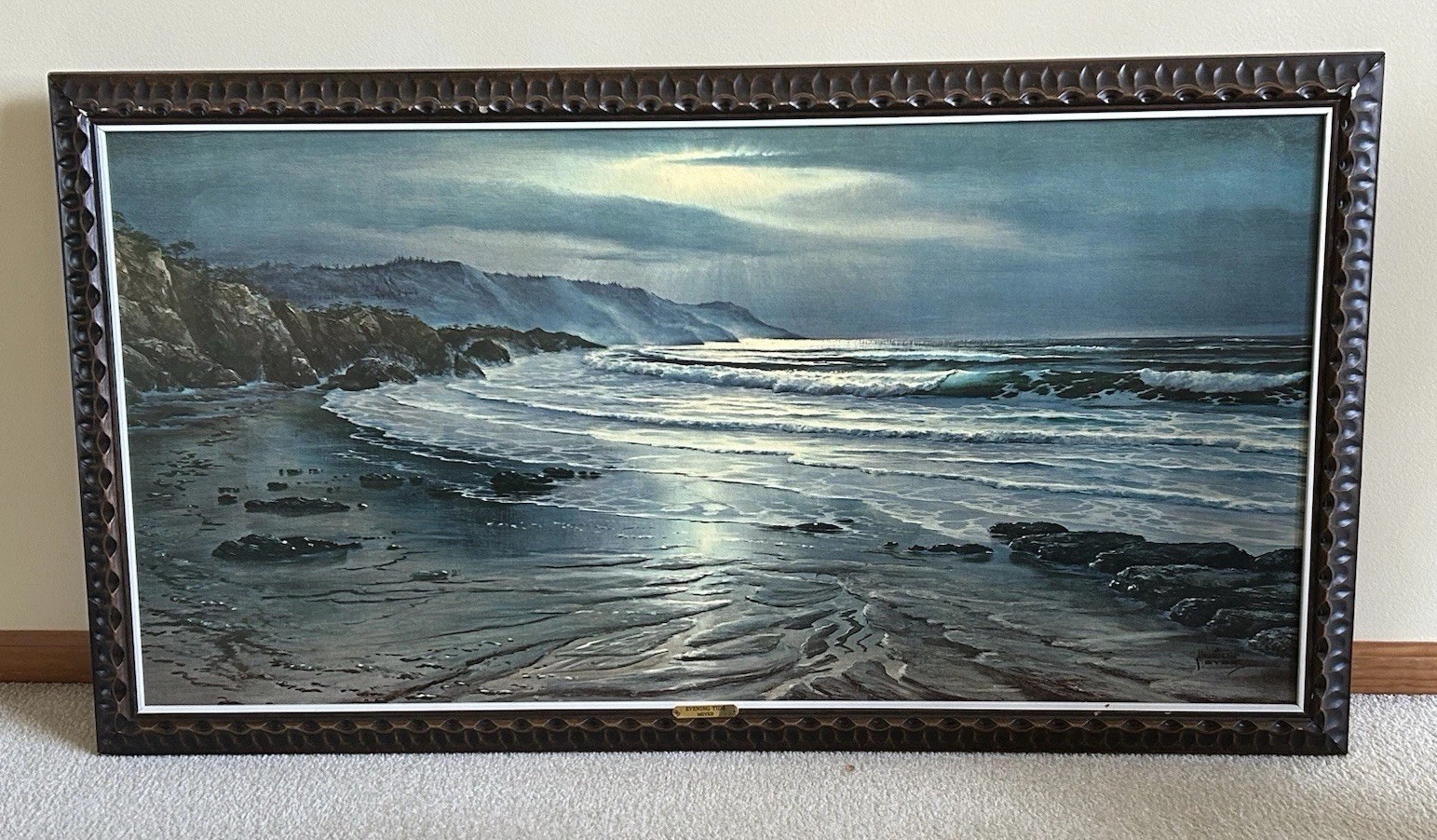 VTG Maurice Meyer Evening Tide Art Ocean Sea Wall Painting Reproduction Large