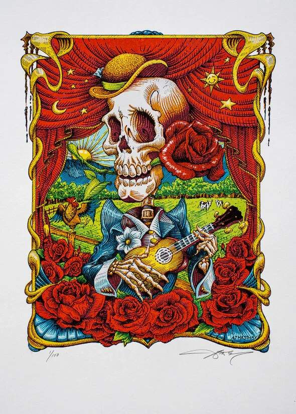 AJ Masthay The Vagabond Minstrel 2018 Lockn\' Festival Color Art Print AP Signed
