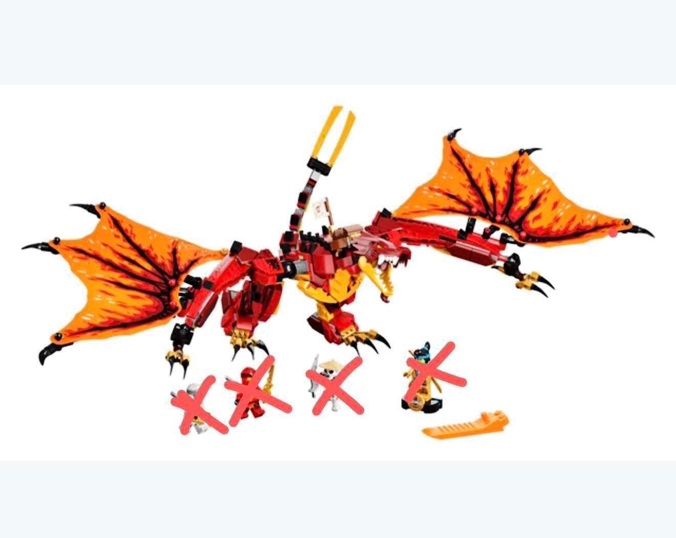 LEGO 71753 Ninjago Fire Dragon Attack w/ Manual No Minifigs & Weapons  -REBRICKS