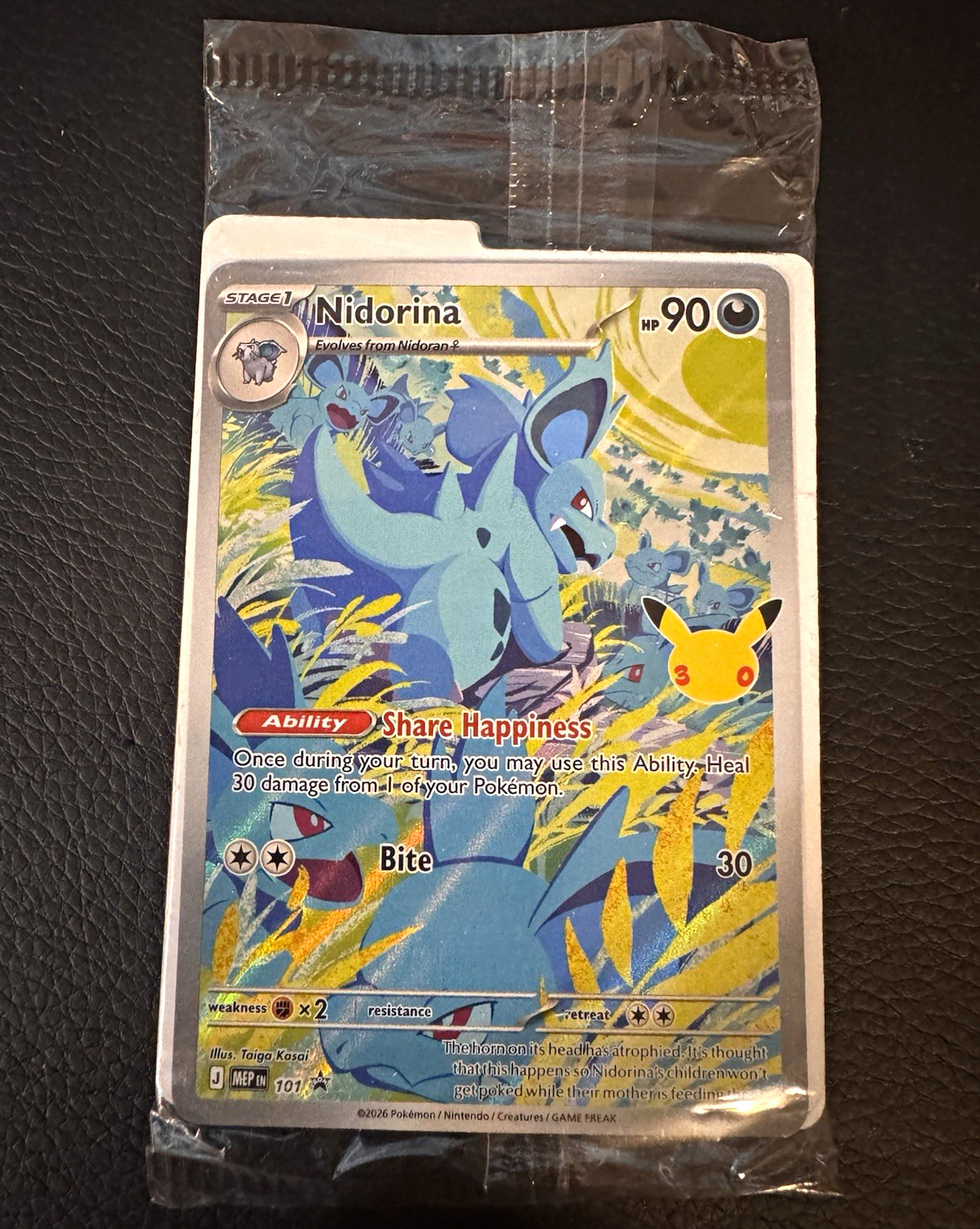 Nidorina Promo 30th anniversary sealed Nidorina Promo 30th anniversary sealed