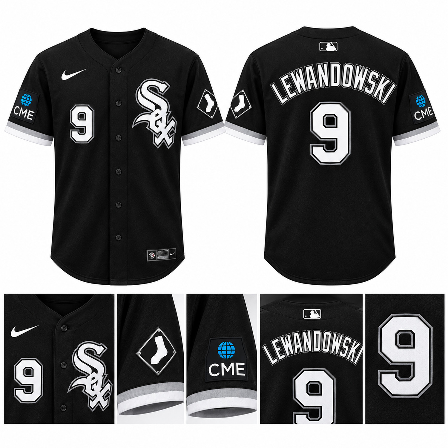 2026 Robert Lewandowski #9 Chicago White Sox Jersey, Baseball Fanmade Shirt