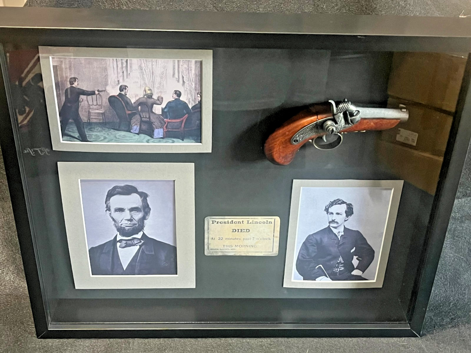 Lincoln & John Wilkes Booth Professionally Framed, Assassination Display Nice
