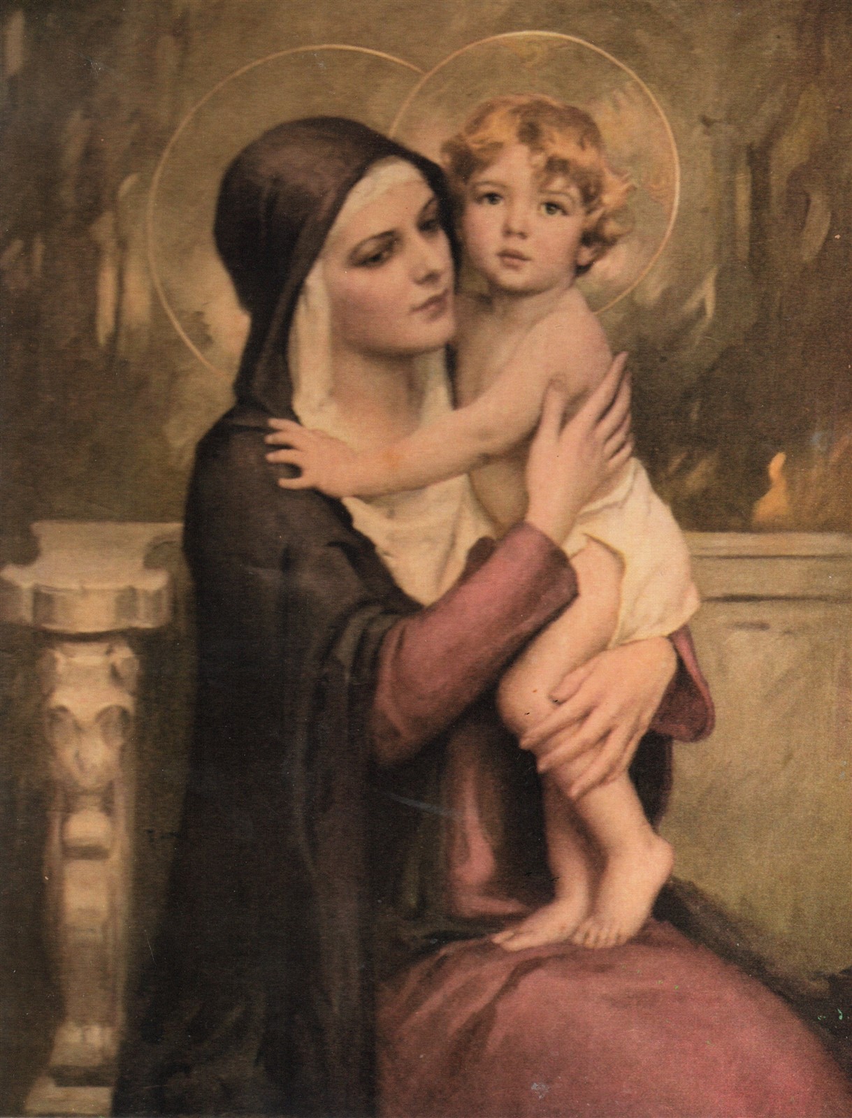 Catholic Print Picture Blessed Virgin Mary and Child Jesus by Bosseron Chambers Catholic Print Picture Blessed Virgin Mary and Child Jesus by Bosseron Chambers