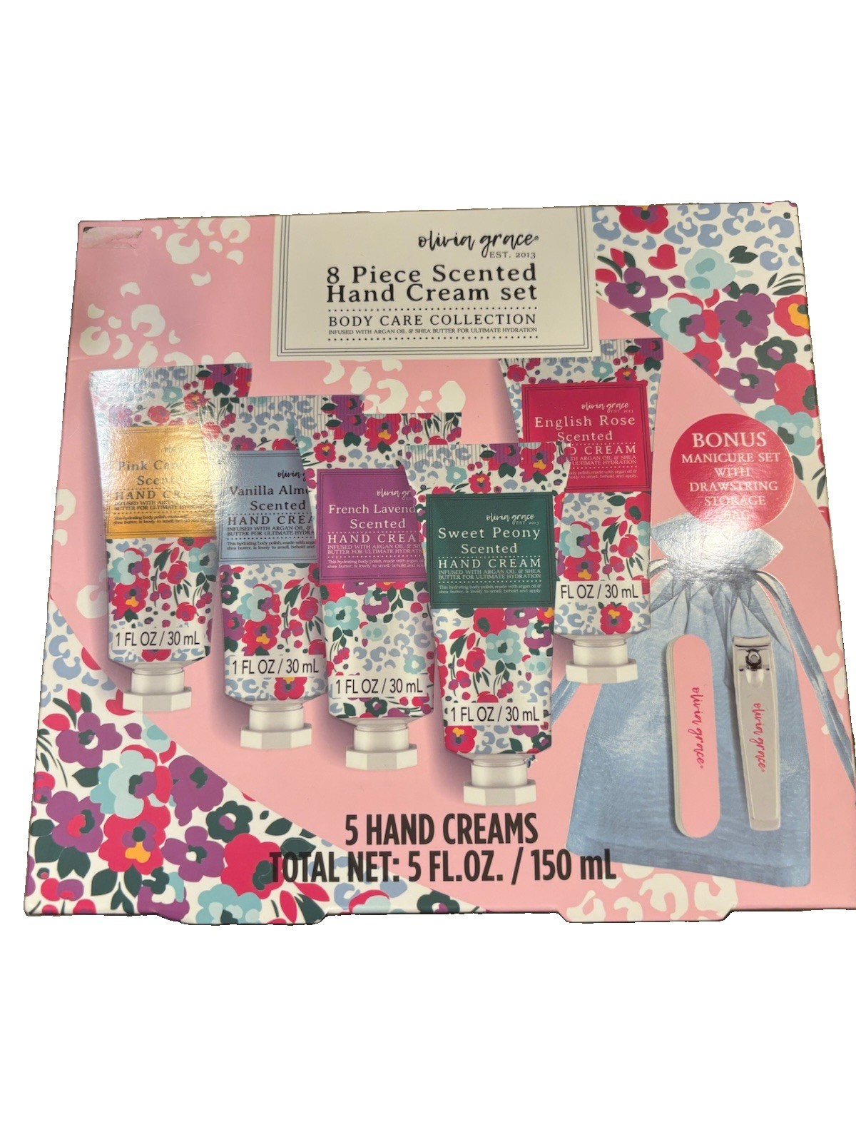 Olivia Grace Hand Cream Set New In Box Travel Size 5 Hand Creams 0.5 Oz Olivia Grace Hand Cream Set New In Box Travel Size 5 Hand Creams 0.5 Oz