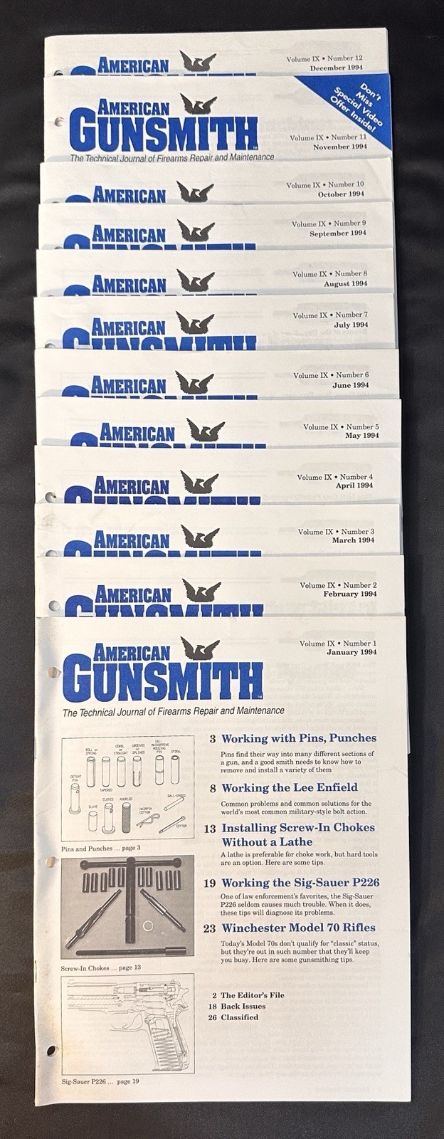 AMERICAN GUNSMITH Full Year JANUARY Thru DECEMBER 1994 ~ 12 Volumes