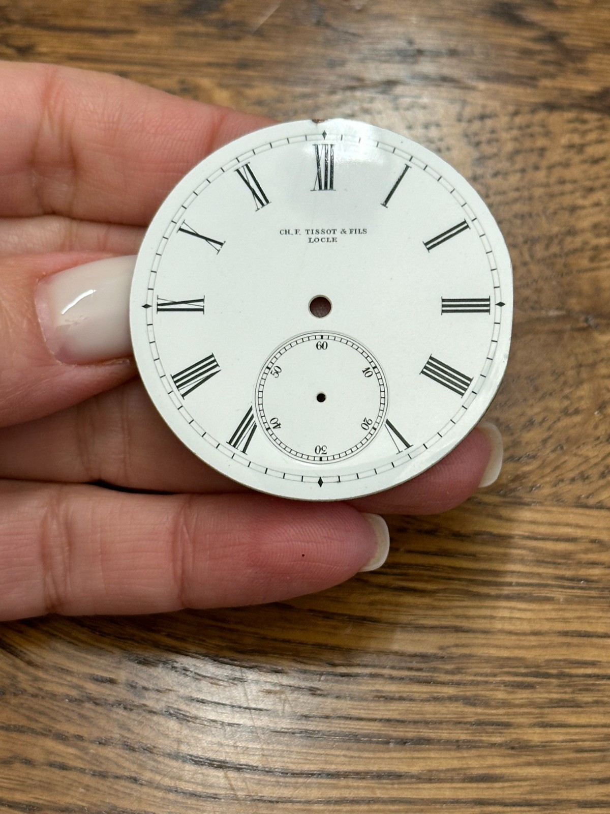 CH F TISSOT & FILS LOCLE ORIGINAL SWISS ENAMEL DIAL (D3) CH F TISSOT & FILS LOCLE ORIGINAL SWISS ENAMEL DIAL (D3)