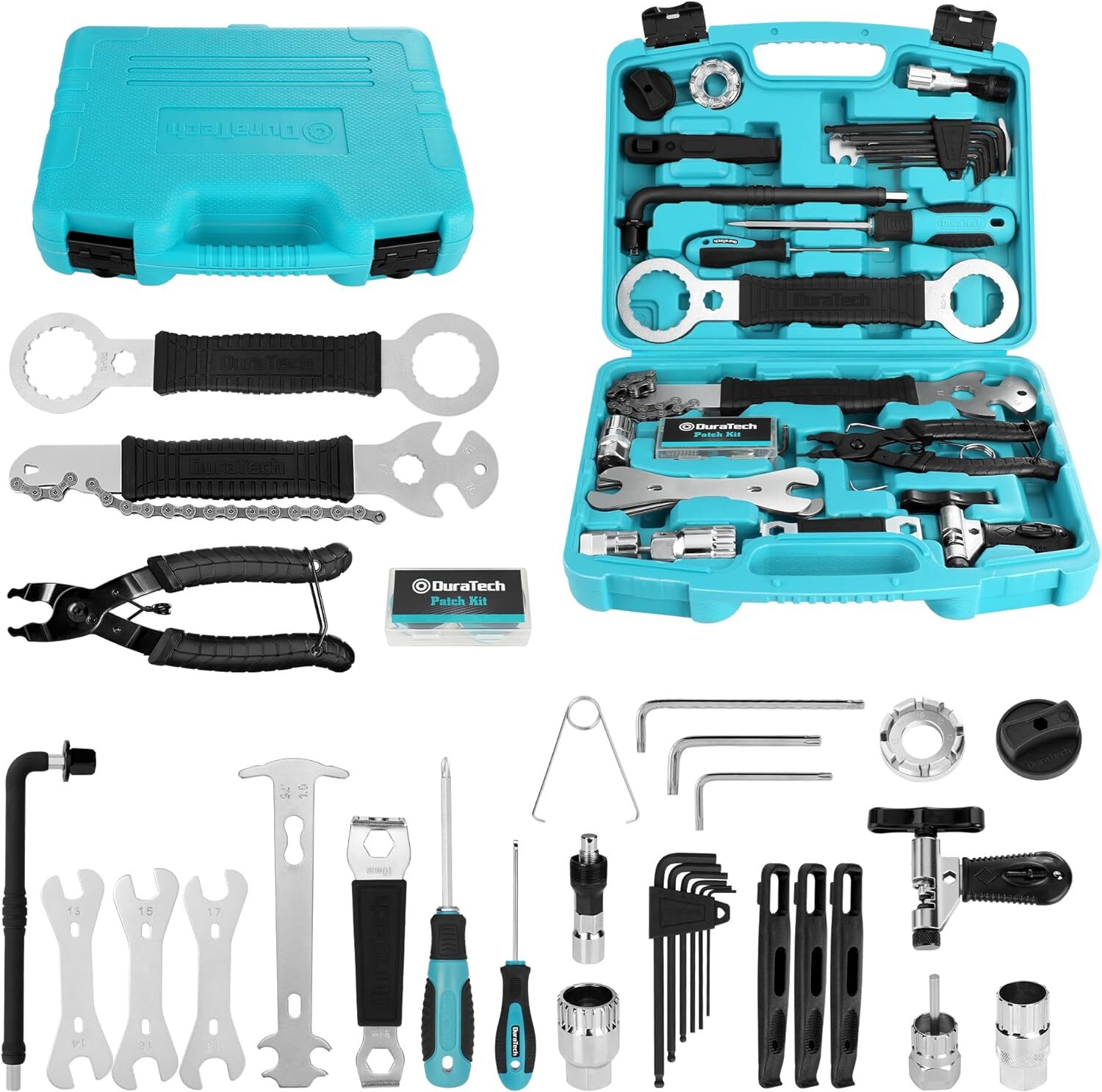 DURATECH 41pc Complete Bike Tools Kit wi/Storage Box/Portable Bicycle Tool Kit DURATECH 41pc Complete Bike Tools Kit wi/Storage Box/Portable Bicycle Tool Kit