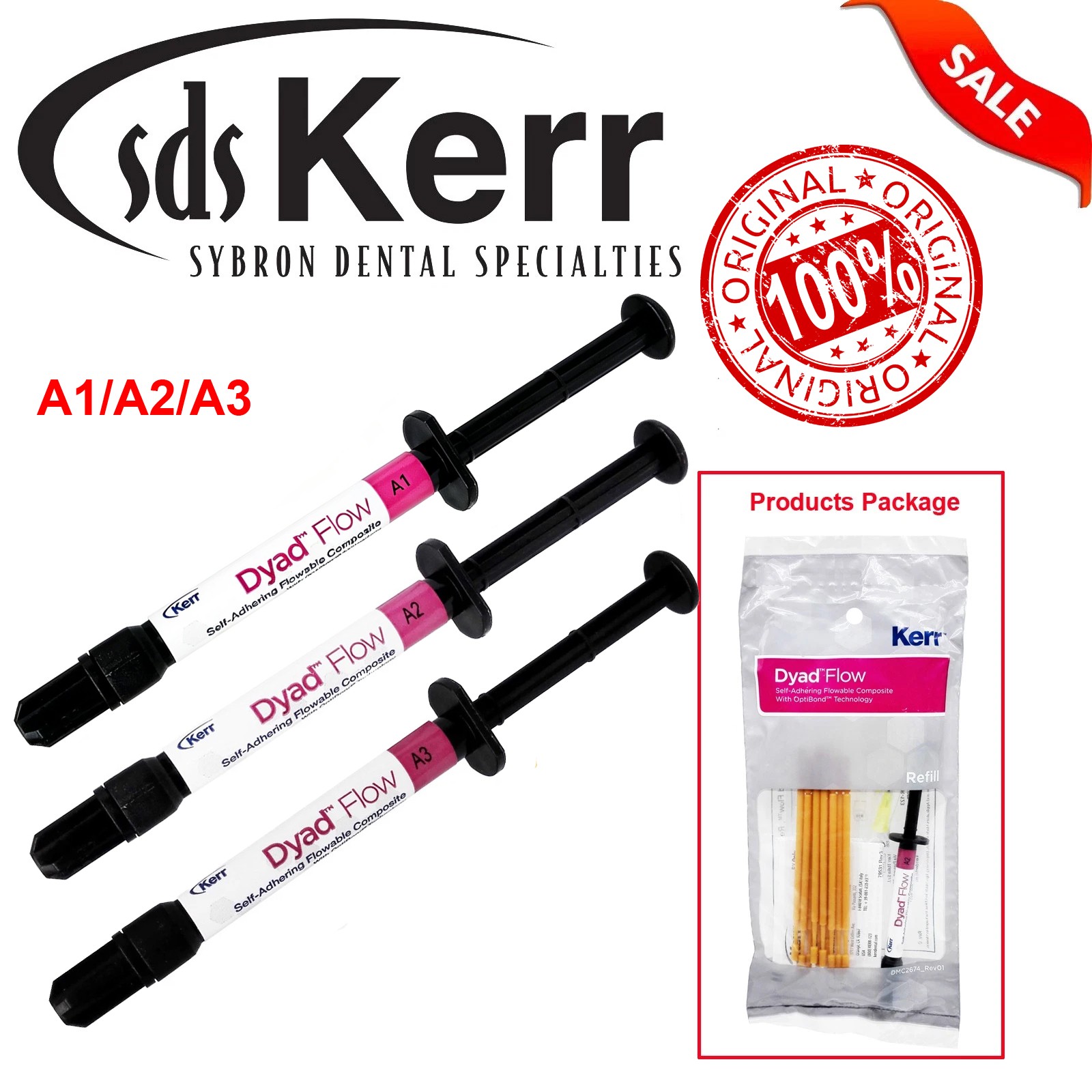 Dyad Flow Dental Composite Self-Adhering Flowable No Need For Adhesive A1/A2/A3