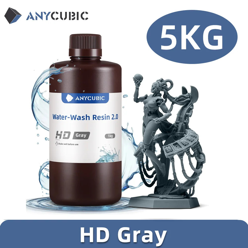 ANYCUBIC Water Wash Resin 2.0 5KG LCD 3D Printer Low Odor High Precision ANYCUBIC Water Wash Resin 2.0 5KG LCD 3D Printer Low Odor High Precision