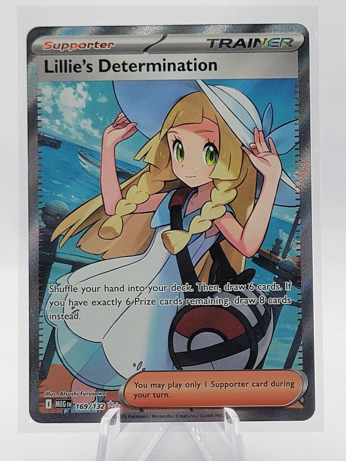 Lillie\'s Determination 169/132 Ultra Rare Mega Evolution Pokemon Holo Near Mint Lillie\'s Determination 169/132 Ultra Rare Mega Evolution Pokemon Holo Near Mint
