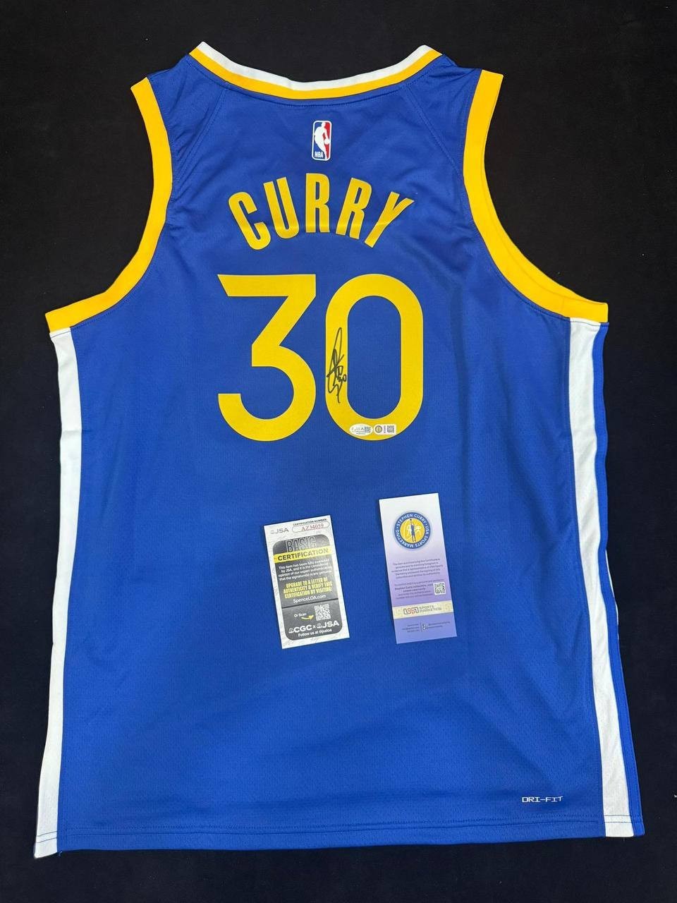 Signed Golden State Warriors Jersey Autographed NBA Stephen Curry JSA COA/USASM