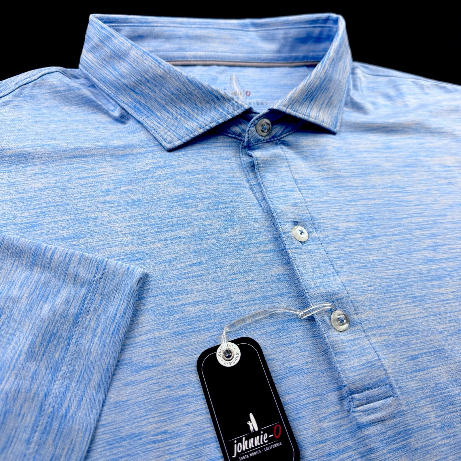 Johnnie O Featherweight Space Dye Performance Polo Shirt Blue Medium $110 Johnnie O Featherweight Space Dye Performance Polo Shirt Blue Medium $110