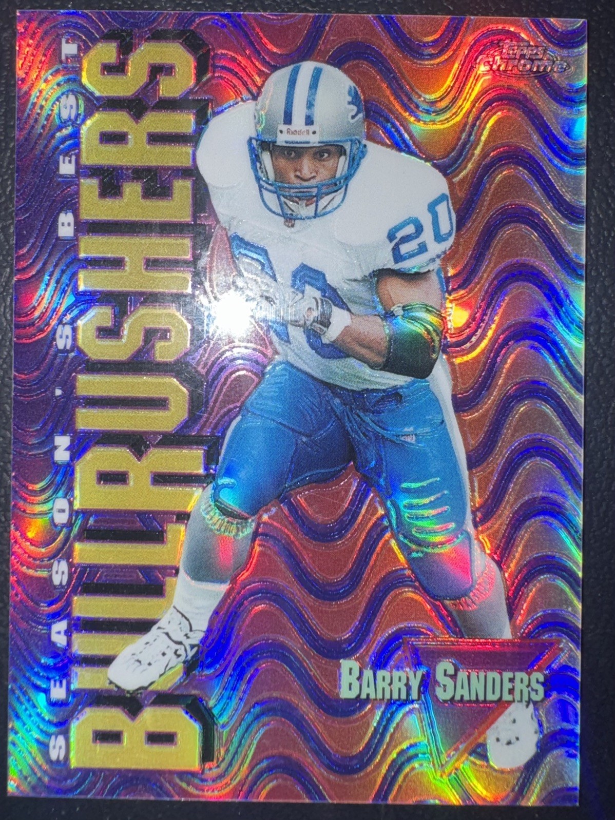 1999 Topps Chrome Season\'s Best Bullrushers Barry Sanders #SB4 Refractor 1999 Topps Chrome Season\'s Best Bullrushers Barry Sanders #SB4 Refractor