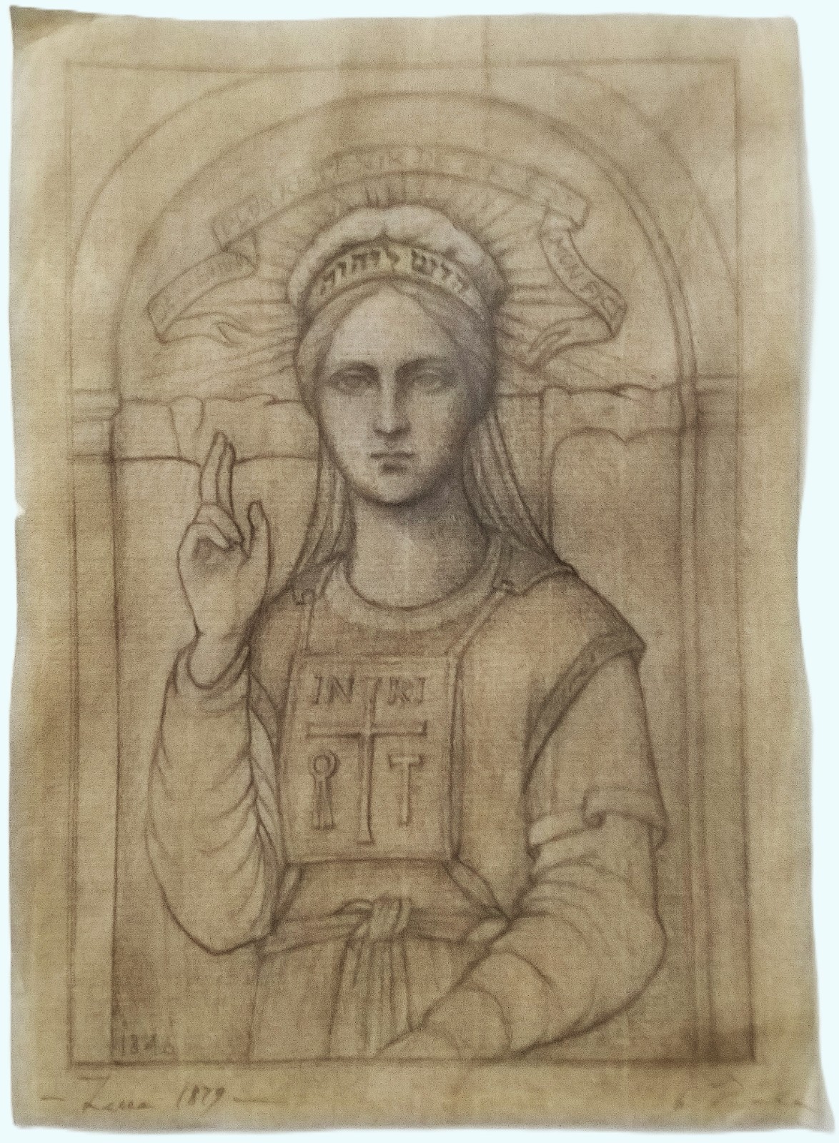 Collector's SALE Unique Artwork Our Lady La Salette Pencils Gold Laid Paper 